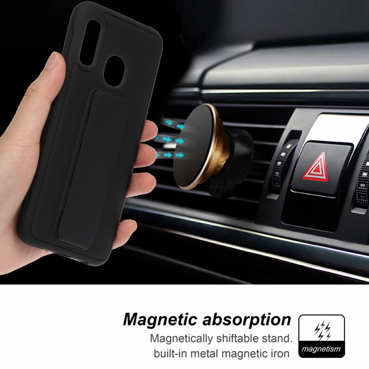 For Galaxy A20e Shockproof Solid Color TPU Case with Wristband