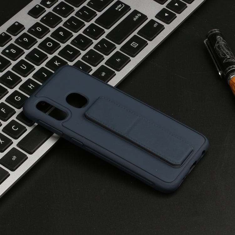 For Galaxy A20e Shockproof Solid Color TPU Case with Wristband