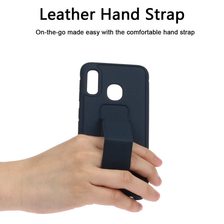 For Galaxy A20e Shockproof Solid Color TPU Case with Wristband