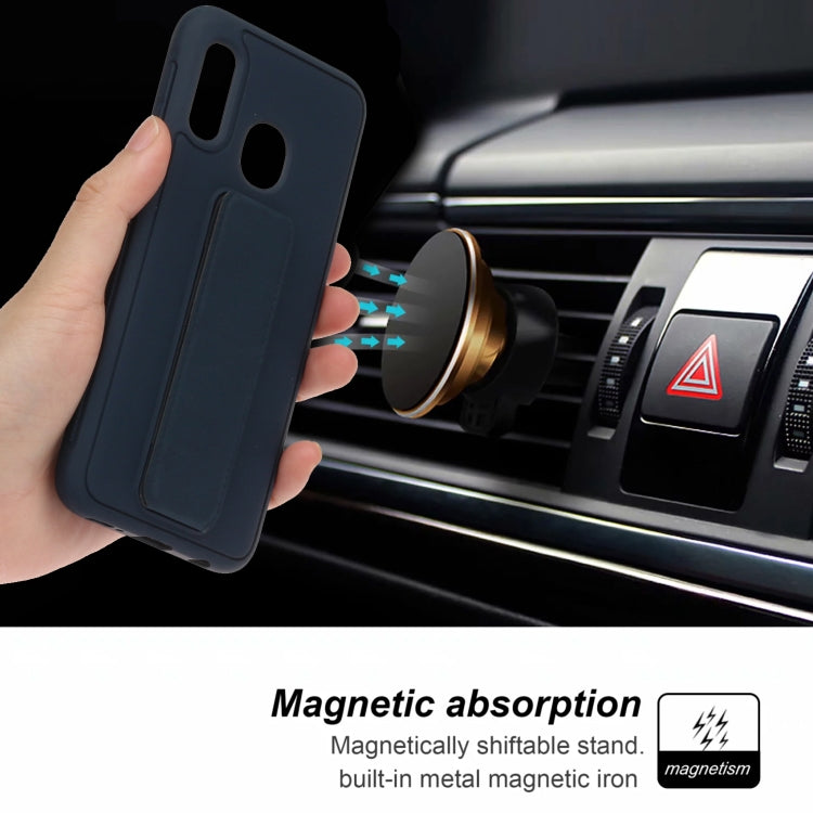 For Galaxy A20e Shockproof Solid Color TPU Case with Wristband
