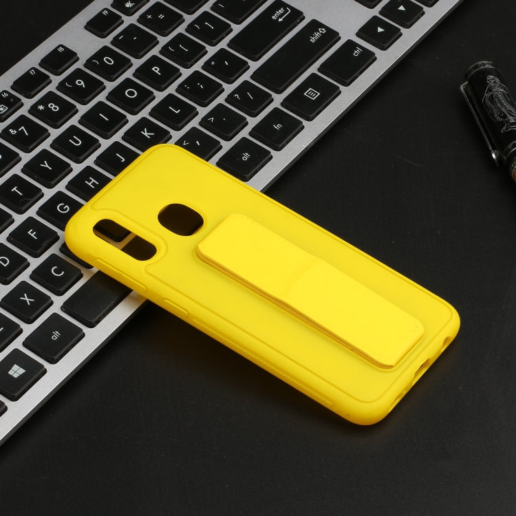 For Galaxy A20e Shockproof Solid Color TPU Case with Wristband