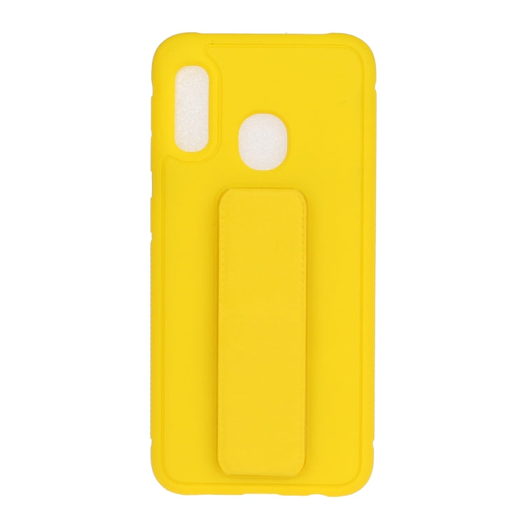 For Galaxy A20e Shockproof Solid Color TPU Case with Wristband