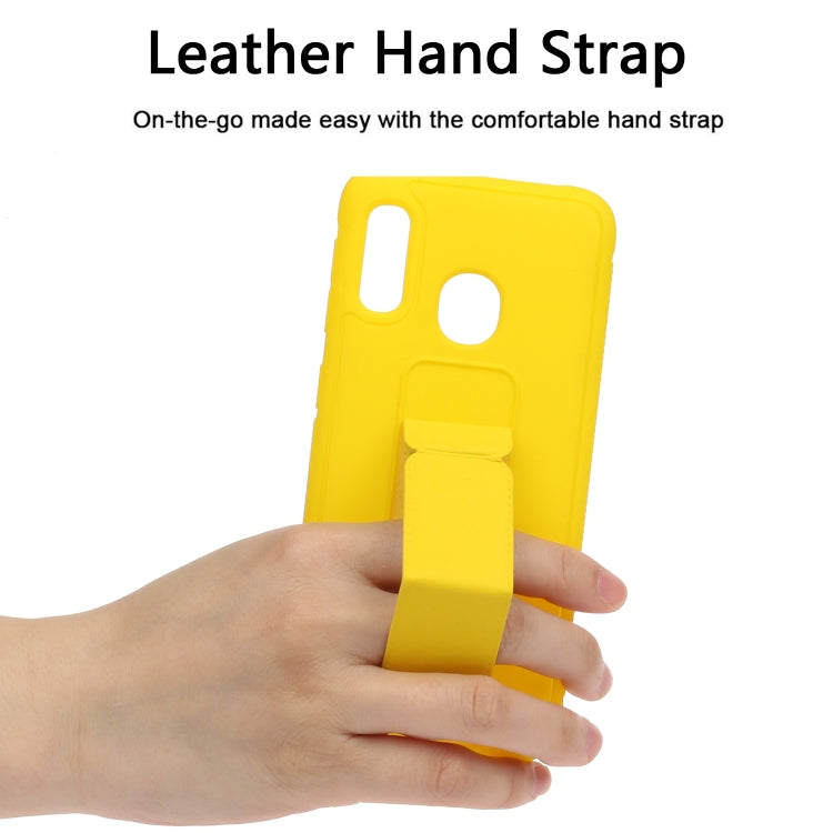 For Galaxy A20e Shockproof Solid Color TPU Case with Wristband