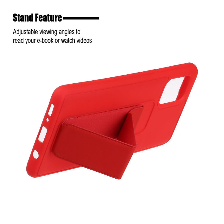 For Galaxy A51 Shockproof Solid Color TPU Case with Wristband