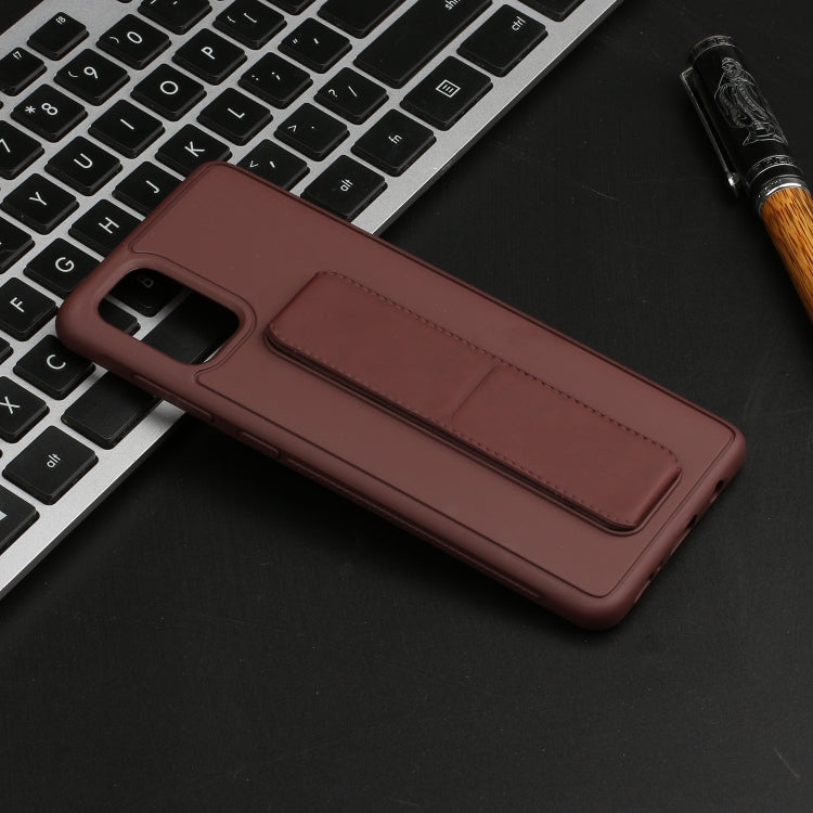 For Galaxy A51 Shockproof Solid Color TPU Case with Wristband