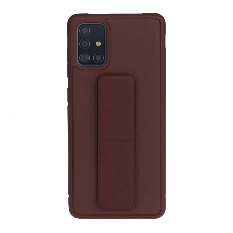 For Galaxy A51 Shockproof Solid Color TPU Case with Wristband