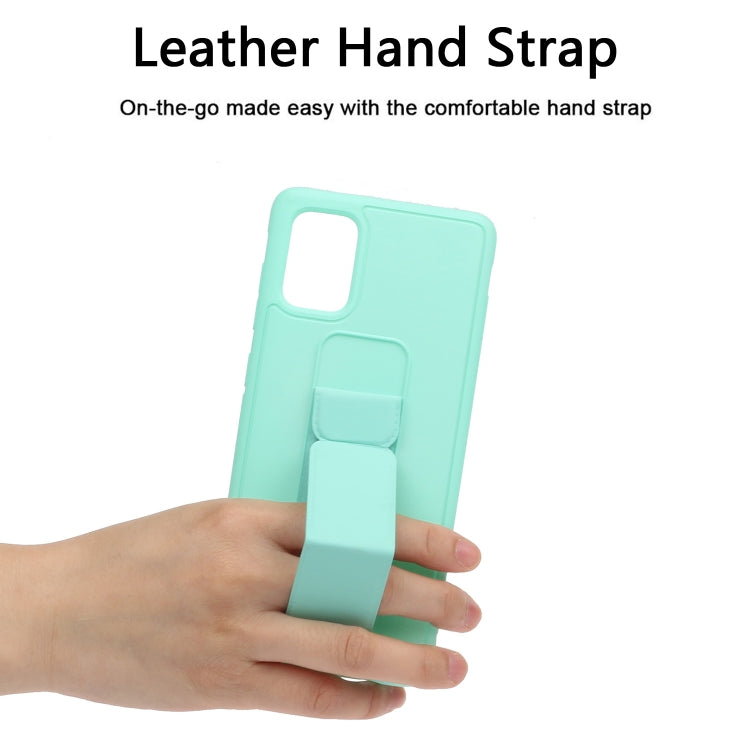 For Galaxy A51 Shockproof Solid Color TPU Case with Wristband