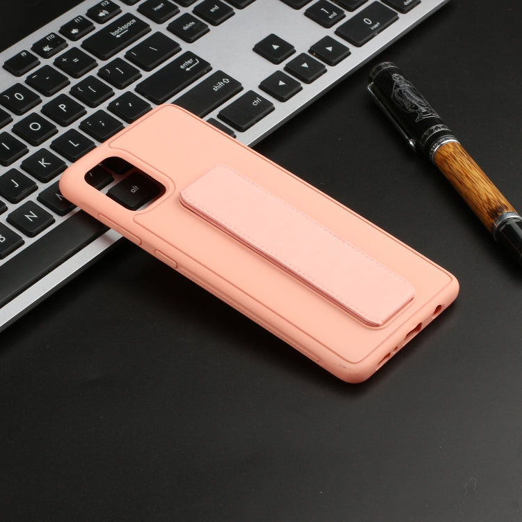 For Galaxy A51 Shockproof Solid Color TPU Case with Wristband
