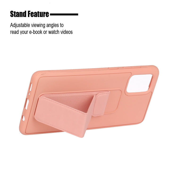For Galaxy A51 Shockproof Solid Color TPU Case with Wristband