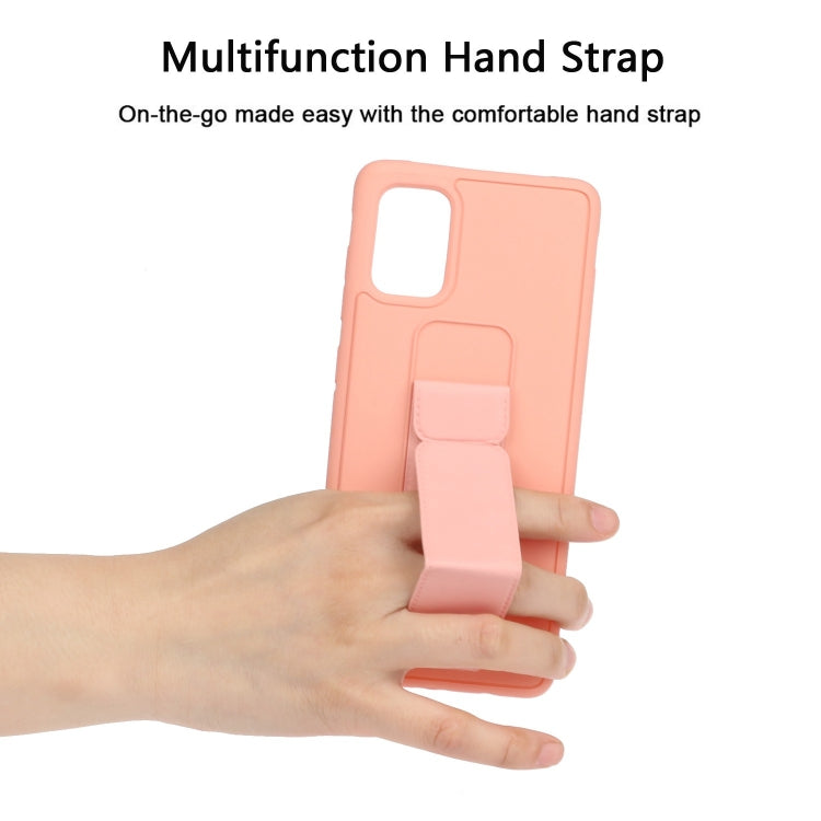 For Galaxy A51 Shockproof Solid Color TPU Case with Wristband