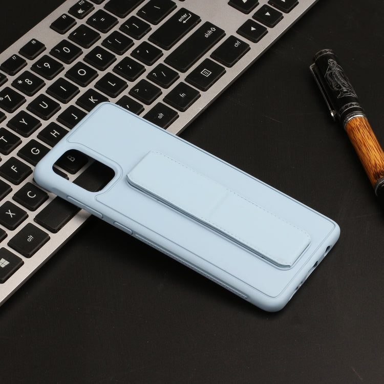 For Galaxy A51 Shockproof Solid Color TPU Case with Wristband