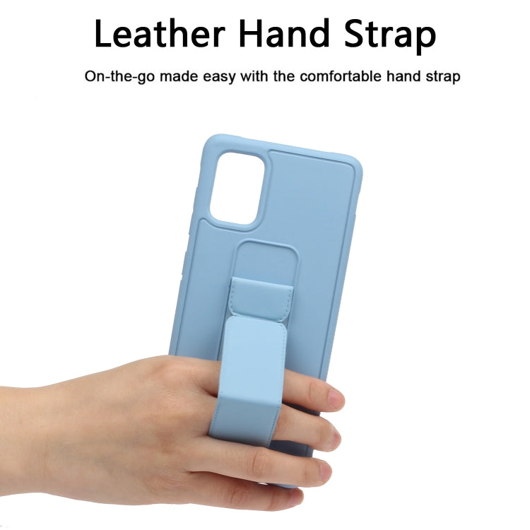 For Galaxy A51 Shockproof Solid Color TPU Case with Wristband