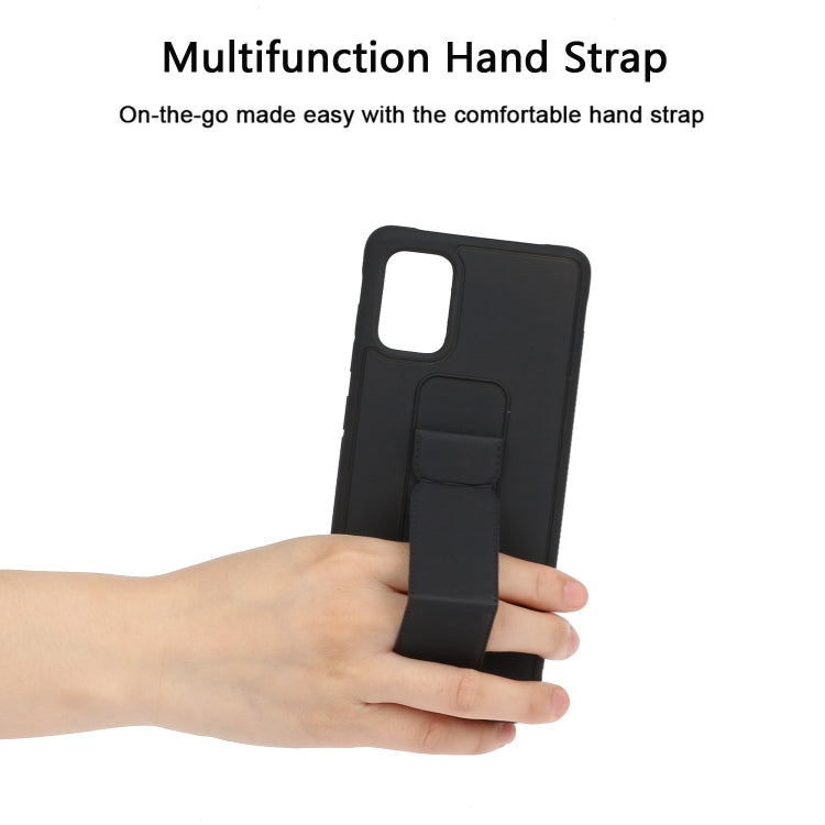 For Galaxy A51 Shockproof Solid Color TPU Case with Wristband