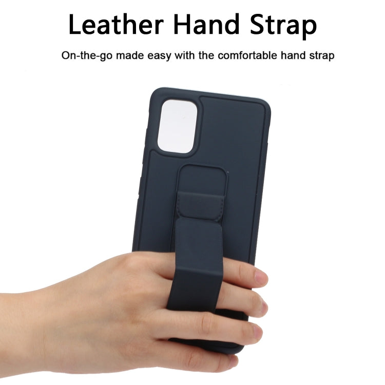 For Galaxy A51 Shockproof Solid Color TPU Case with Wristband