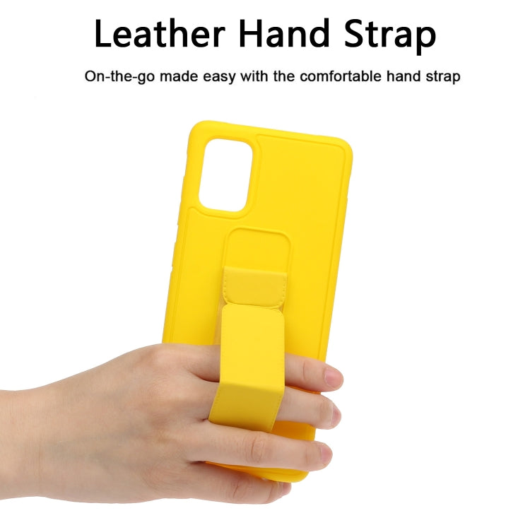 For Galaxy A51 Shockproof Solid Color TPU Case with Wristband