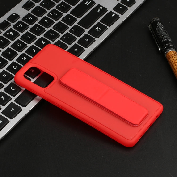 For Galaxy A71 Shockproof Solid Color TPU Case with Wristband