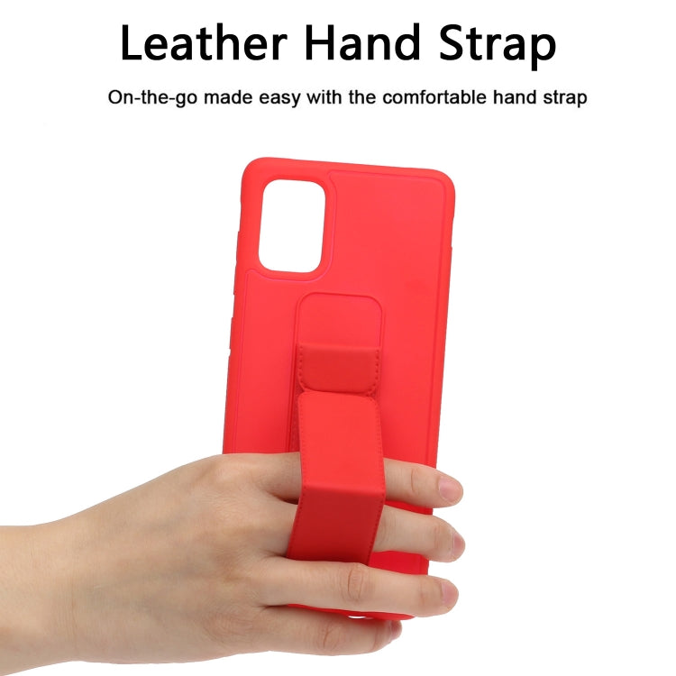For Galaxy A71 Shockproof Solid Color TPU Case with Wristband