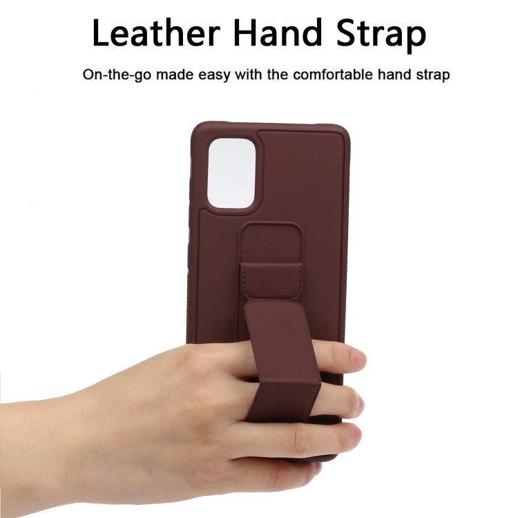 For Galaxy A71 Shockproof Solid Color TPU Case with Wristband