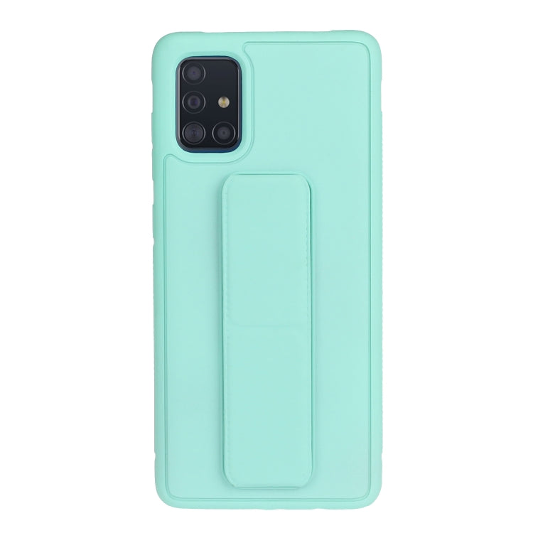 For Galaxy A71 Shockproof Solid Color TPU Case with Wristband
