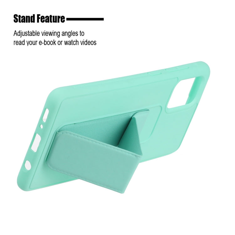 For Galaxy A71 Shockproof Solid Color TPU Case with Wristband