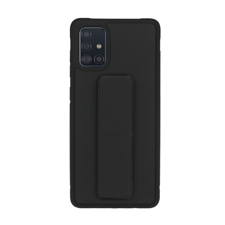 For Galaxy A71 Shockproof Solid Color TPU Case with Wristband