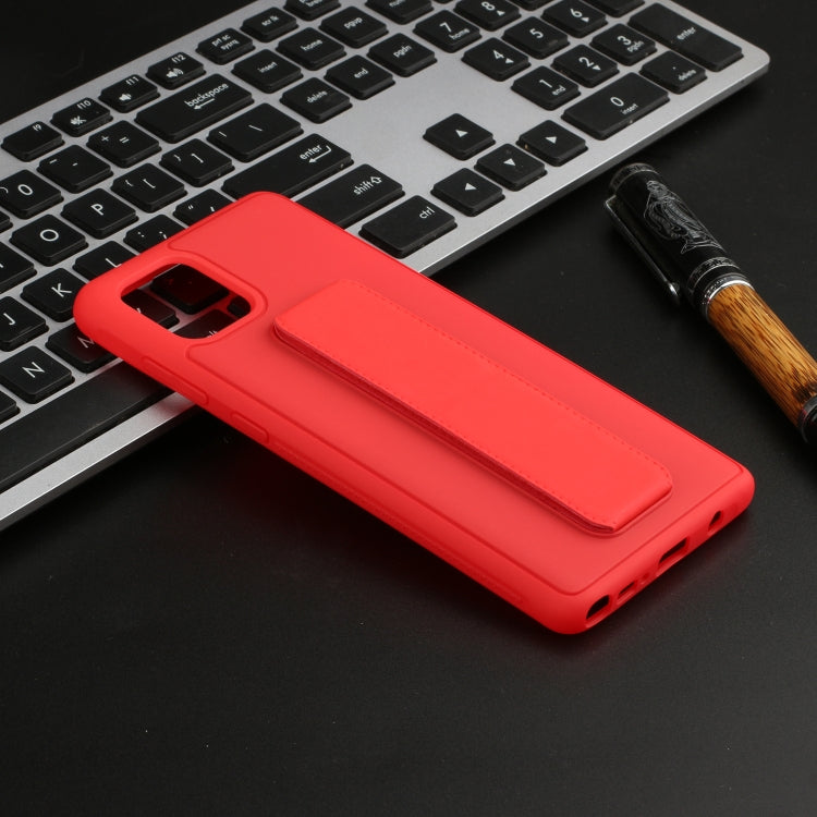 For Galaxy A81 Shockproof Solid Color TPU Case with Wristband