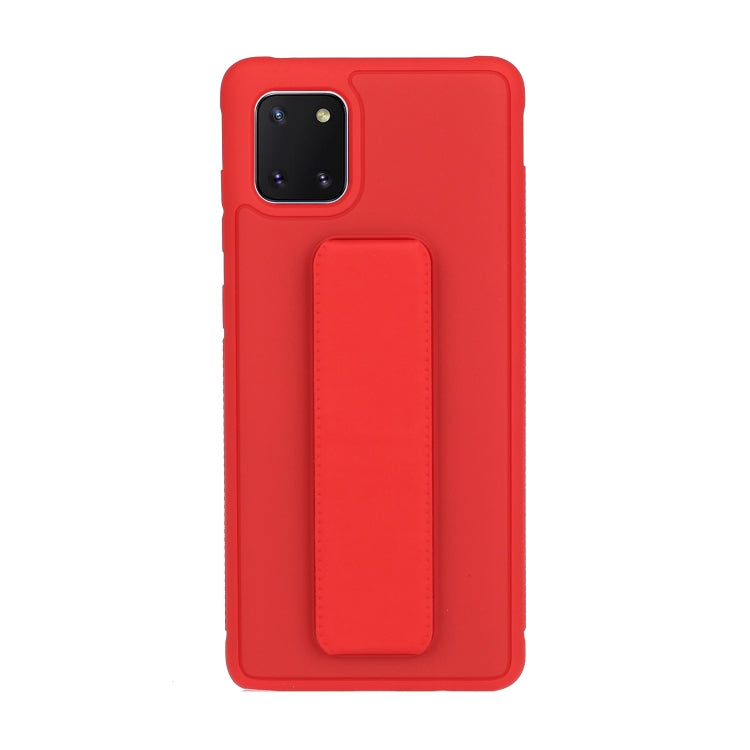 For Galaxy A81 Shockproof Solid Color TPU Case with Wristband