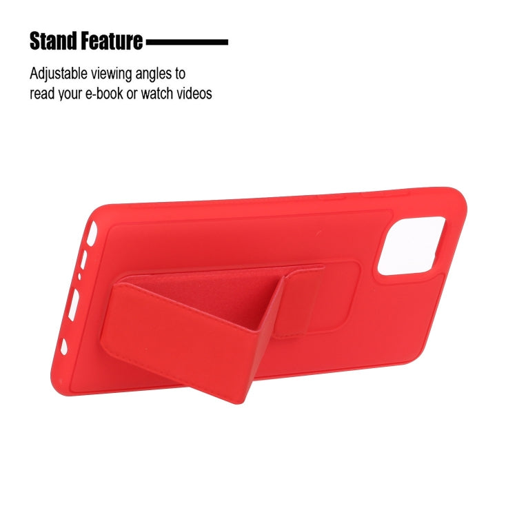 For Galaxy A81 Shockproof Solid Color TPU Case with Wristband