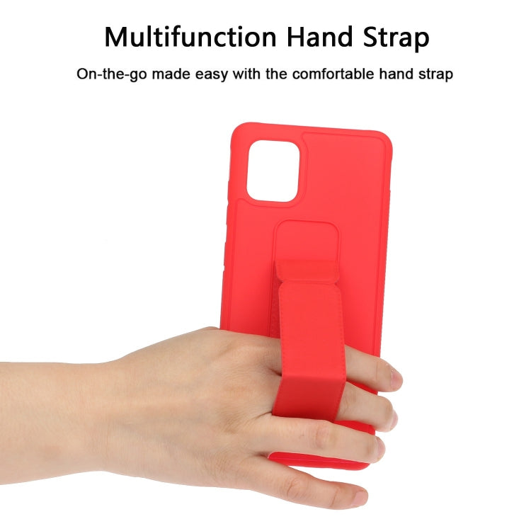 For Galaxy A81 Shockproof Solid Color TPU Case with Wristband
