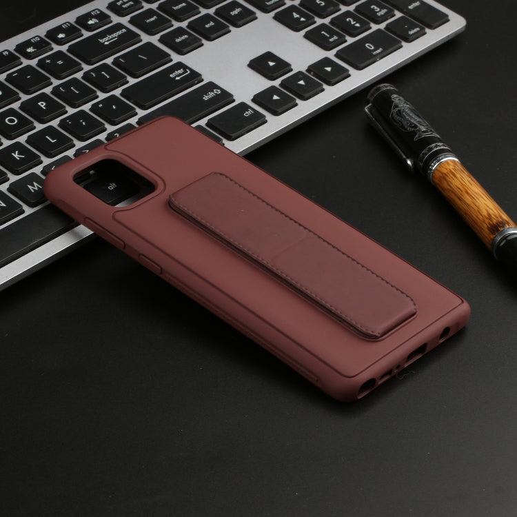 For Galaxy A81 Shockproof Solid Color TPU Case with Wristband