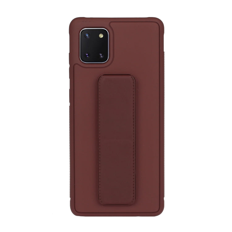 For Galaxy A81 Shockproof Solid Color TPU Case with Wristband