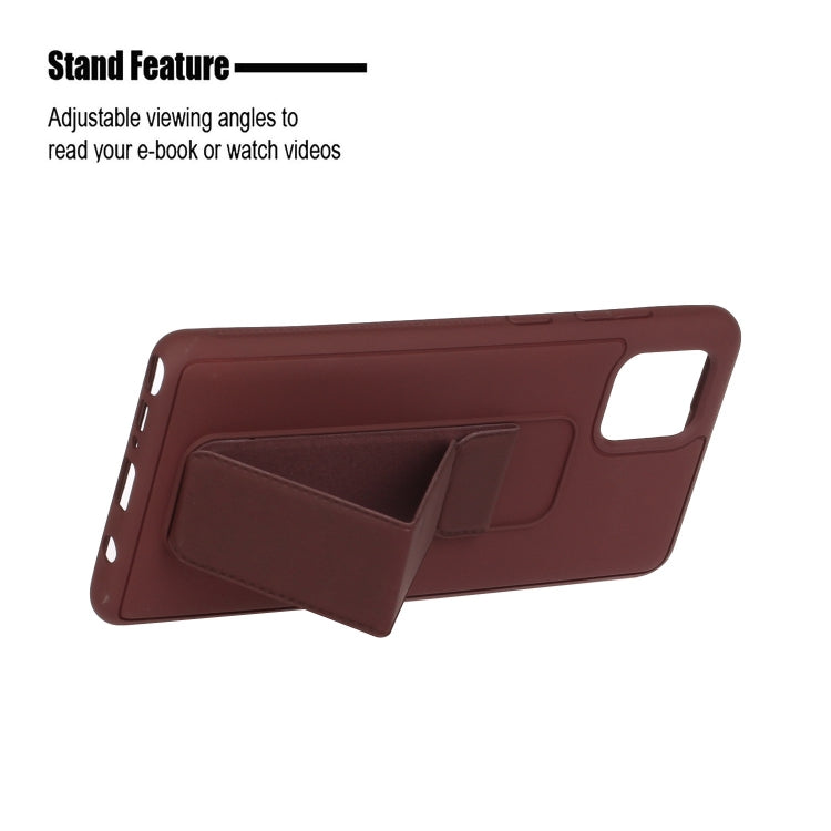 For Galaxy A81 Shockproof Solid Color TPU Case with Wristband
