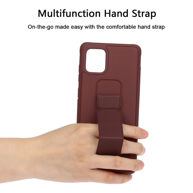 For Galaxy A81 Shockproof Solid Color TPU Case with Wristband