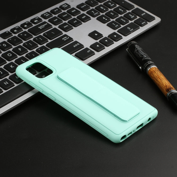 For Galaxy A81 Shockproof Solid Color TPU Case with Wristband