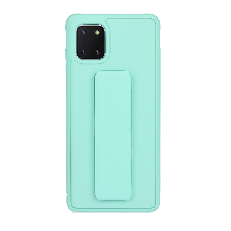 For Galaxy A81 Shockproof Solid Color TPU Case with Wristband