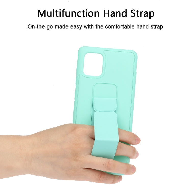 For Galaxy A81 Shockproof Solid Color TPU Case with Wristband