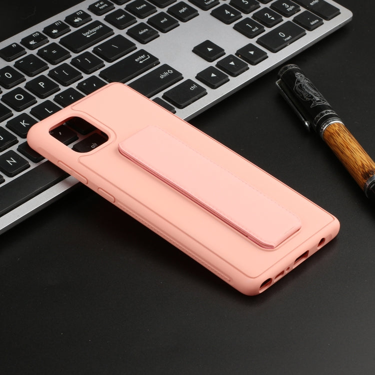 For Galaxy A81 Shockproof Solid Color TPU Case with Wristband