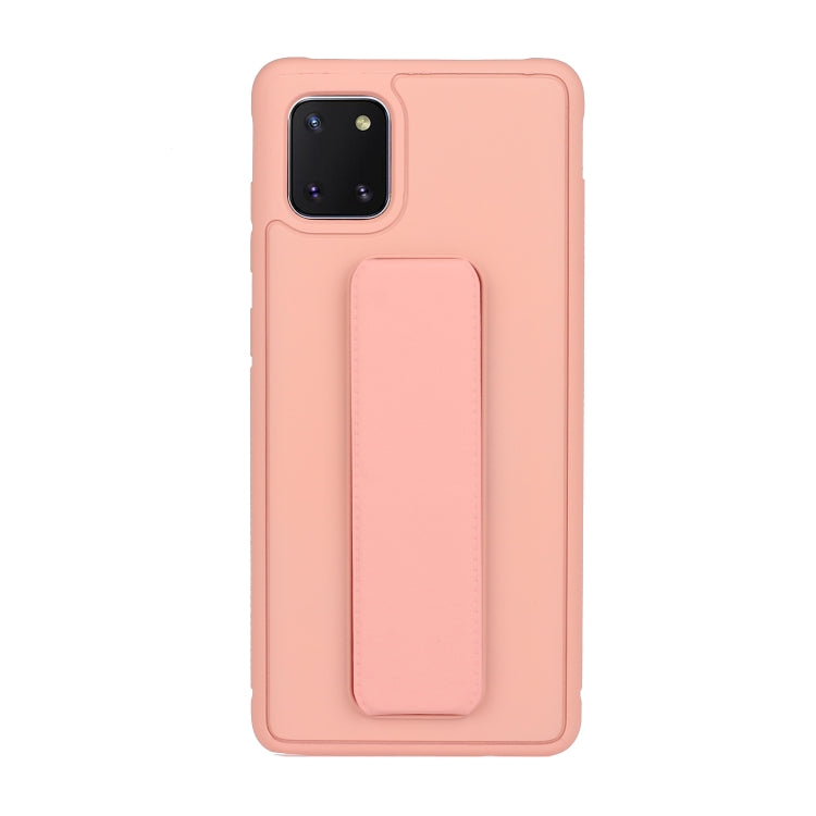 For Galaxy A81 Shockproof Solid Color TPU Case with Wristband