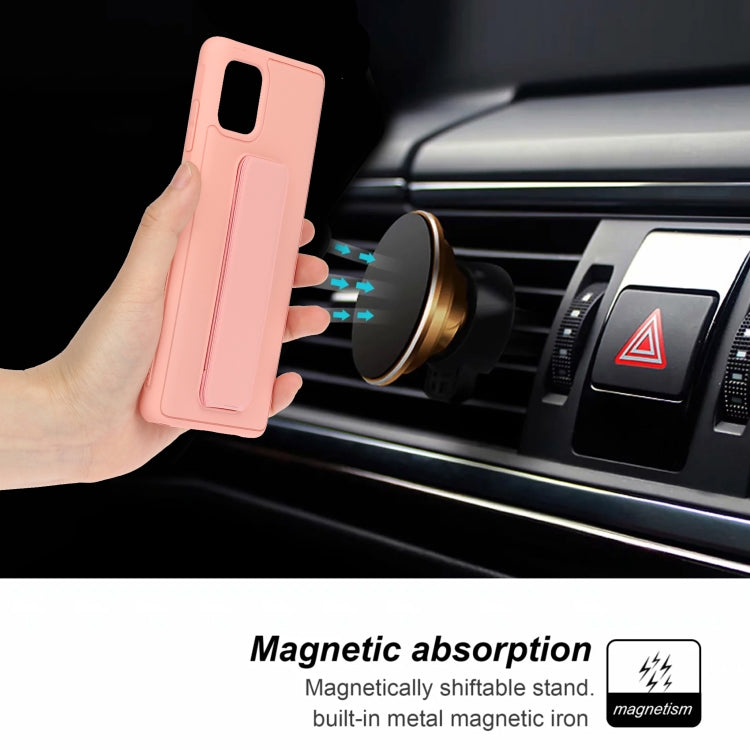 For Galaxy A81 Shockproof Solid Color TPU Case with Wristband