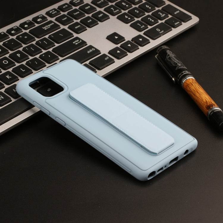 For Galaxy A81 Shockproof Solid Color TPU Case with Wristband