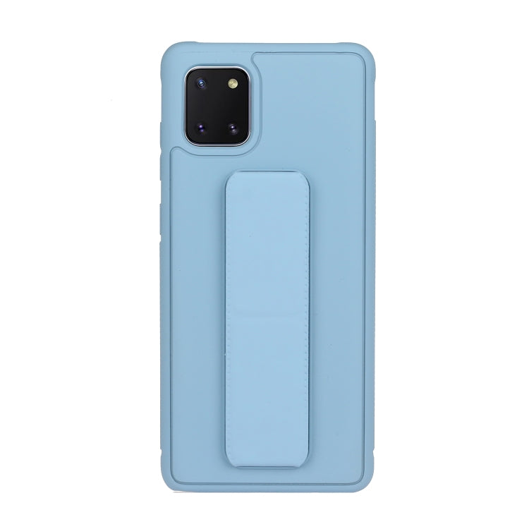 For Galaxy A81 Shockproof Solid Color TPU Case with Wristband
