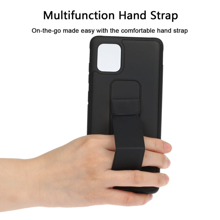 For Galaxy A81 Shockproof Solid Color TPU Case with Wristband