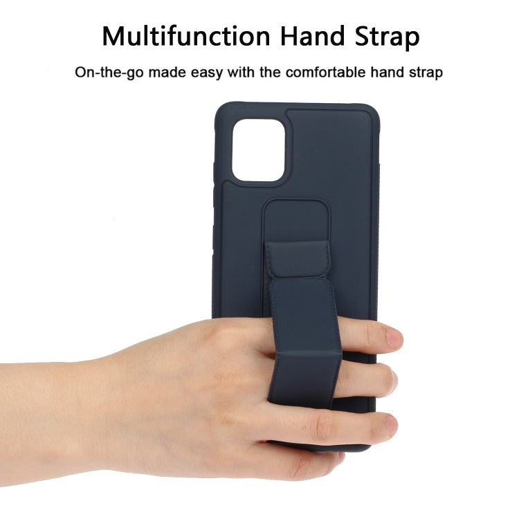 For Galaxy A81 Shockproof Solid Color TPU Case with Wristband