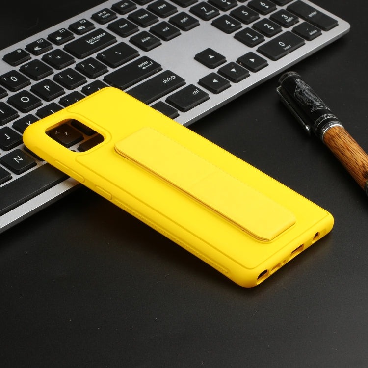 For Galaxy A81 Shockproof Solid Color TPU Case with Wristband