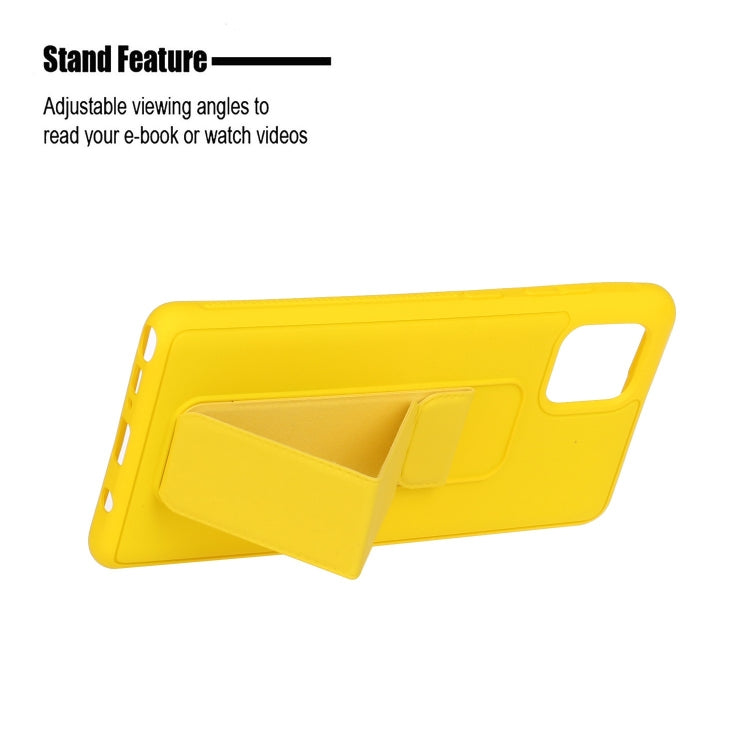 For Galaxy A81 Shockproof Solid Color TPU Case with Wristband