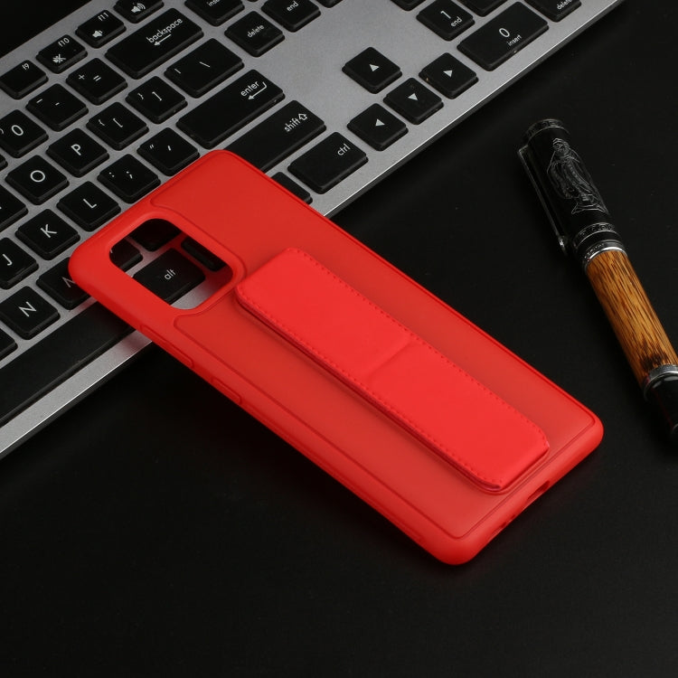 For Galaxy A91 Shockproof Solid Color TPU Case with Wristband