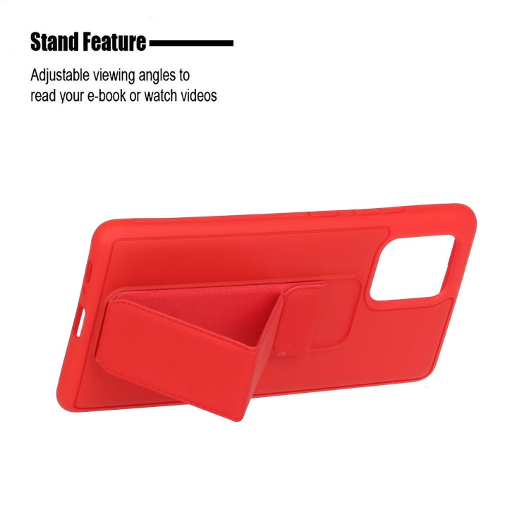For Galaxy A91 Shockproof Solid Color TPU Case with Wristband