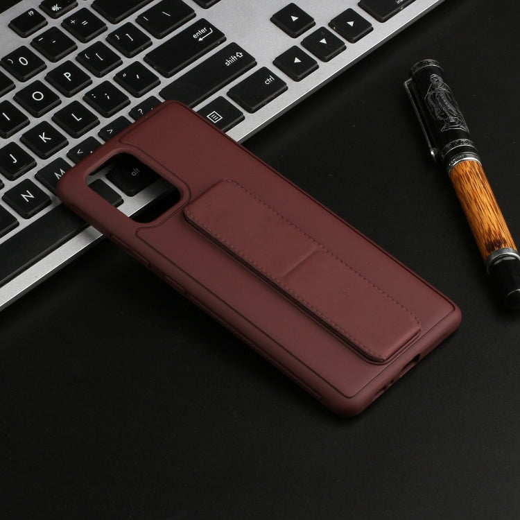 For Galaxy A91 Shockproof Solid Color TPU Case with Wristband