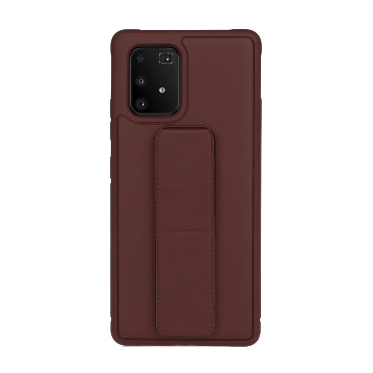 For Galaxy A91 Shockproof Solid Color TPU Case with Wristband