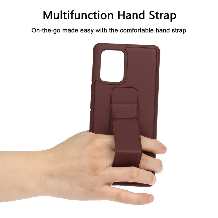 For Galaxy A91 Shockproof Solid Color TPU Case with Wristband